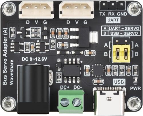 Waveshare Serial Bus Servo Driver Board, Integrates Servo Power Supply and Control Circuit, Applicable for ST/SC Series Serial Bus Servos, Small in Size, Easy to Integrate