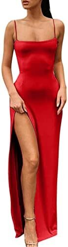 Wedding Guest Dresses for Women Split Tiered Flowy Dresses Formal Dress for Women Long Dresses 2023 Women’s Fashion