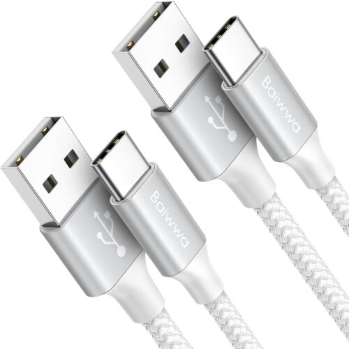 White iPhone 16 15 Pro Max Charger Cable, USB to USB C Cable 3ft 2Pack USB A to USB C Cable Fast Charge for Apple iPhone 16 15 Pro Max Plus, Airpods Pro 2nd Gen, New Airpods 4 Charging Cable