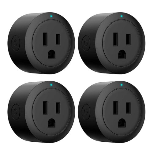 WiFi Smart Socket, 10A Smart Plug Compatible with Alexa and Google Home, Remote Control with Timer Function, Voice Control Outlet