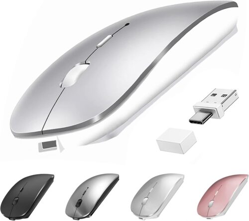 Wireless Mouse USBC for MacBook Air Pro iMac Desktop Laptop, Bluetooth Mouse Compatible with Mac Air/Surface Pro/Computer/iPad Wireless Rechargeable Silent Mouse