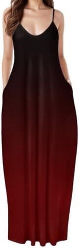 Women Tank Dresses Plus Size Gradient Printed Sexy V Neck Everyday Sundress Loose Breathable Beach Vacation Dress