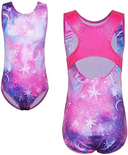 XFGIRLS Gymnastics Leotards for Girls Sparkle One-piece Activewear Ballet Dance Athletic Leotards