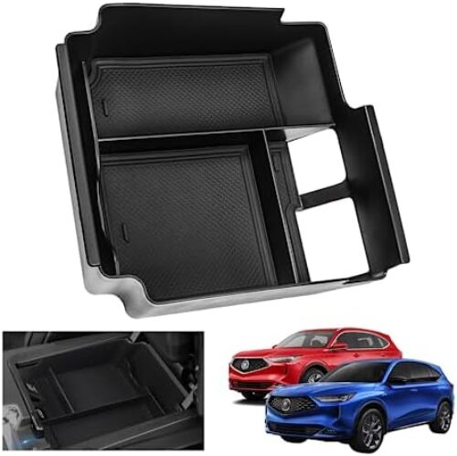 XXCIWP 2024 MDX Console Tray Center Console Organizer Tray for 2022 2023 2024 Acura MDX Center Armrest Glove Storage Box for Acura MDX 2023 Accessories Armrest Secondary Storage Box