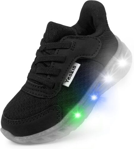 YESKIS Toddler Light Up Shoes Boys Girls Lightweight Breathable Mesh Non-Slip Running Sneakers for Toddler and Little Kid