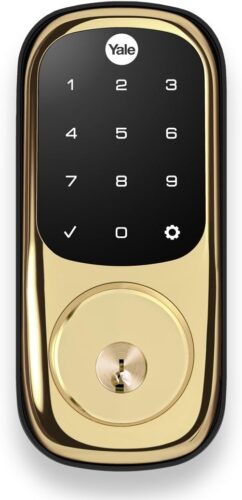 Yale Assure Lock with Z-Wave – Smart Touchscreen Deadbolt -Works with Ring Alarm, Samsung SmartThings, Wink and More (Hub Required, Sold Separately) – Polished Brass