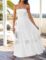 ZESICA Women’s 2025 Summer Bohemian Strapless Off Shoulder Lace Trim Backless Flowy A Line Beach Long Maxi Dress
