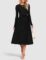 ZESICA Women’s Fall Long Sleeve Midi Dress Casual Crewneck Knit Belted Pleated A Line Flowy Party Dresses