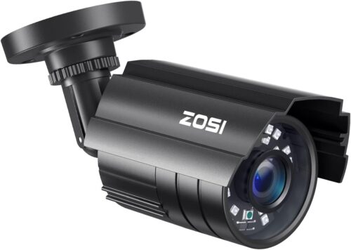 ZOSI 1080P HD TVI Security Camera for Home Office Surveillance CCTV System Bullet BNC Camera with Night Vision Black