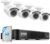 ZOSI 8CH 3K Lite Wired DVR Security Camera System, 4 x 1080p Camera,1TB HDD