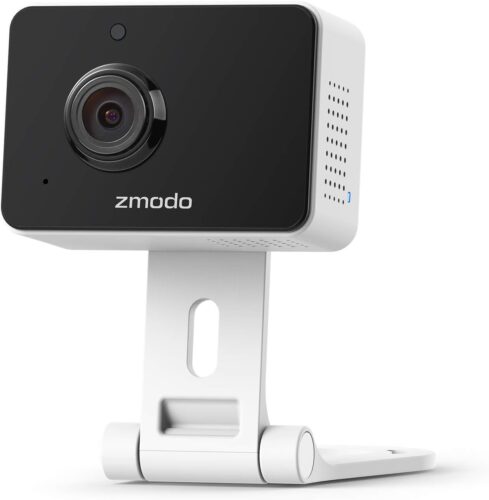 Zmodo Mini Pro, 1080P Plug-in WiFi Security Camera, Indoor Smart Camera with AI Motion Detection, Pet Nanny Cam, Night Vision, 2-Way Audio, Phone App, Compatible with Alexa & Google Assistant.