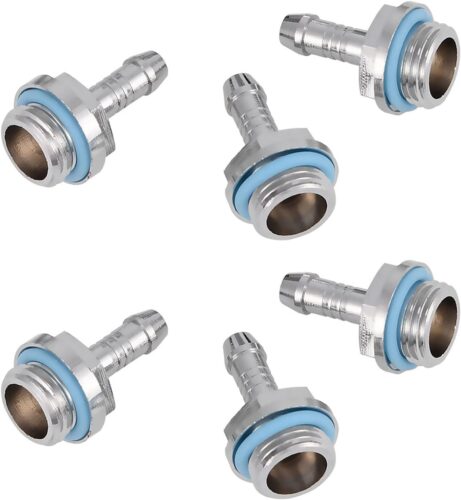 Zopsc 6 PCS G1/4 Thread PC Water Cooling Barb Fitting Connector, TwoTouch Fitting Tube for Computer Water Cooling System (7.2mm)