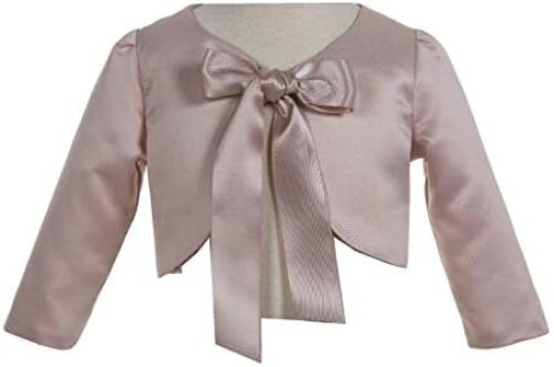 ekidsbridal 3/4 Sleeves Satin Junior Flower Girl Bolero Girl Jacket Elegant Seasonal