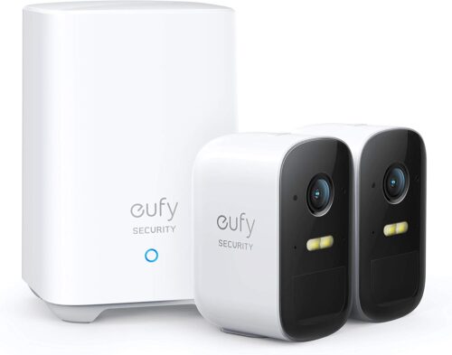 Eufy Security, eufyCam 2C 2-Cam Kit, Security Camera Wireless Outdoor, Home Security System, HomeKit Compatibility, 1080p HD, IP67, Night Vision, Motion Only Alert, No Monthly Fee