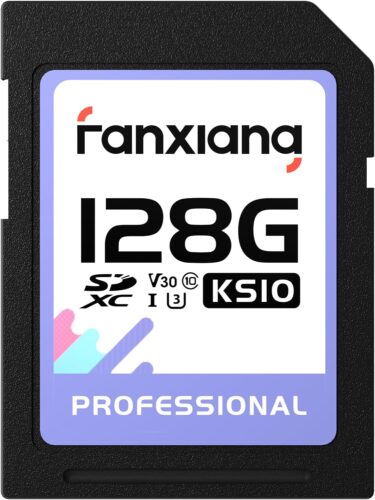 fanxiang 128GB SDXC Memory Card, SD Card, UHS-I, C10, U3, V30, Full-HD & 4K Video, Up to 100/45 MB/s Read/Write, for Photography Enthusiast, Video Creator, Videographer