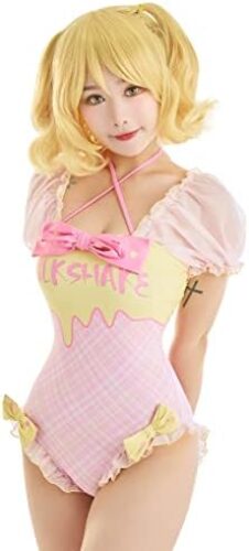 haikyuu Women One Piece Anime Swimsuit Set Bowknot Kawaii Bathing Suits with Tulle Swimwear