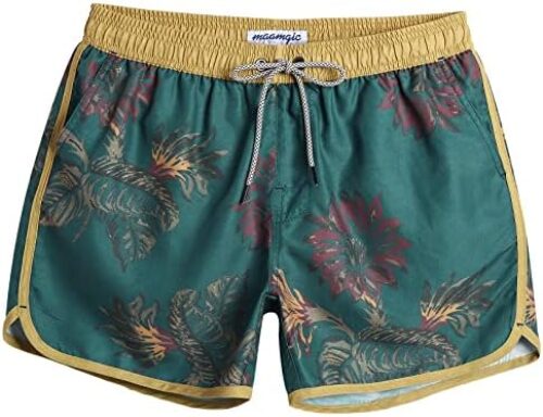 maamgic Mens Boys Short 80s 90s Vintage Swim Trunks with Mesh Lining Quick Dry Swim Suits Board Shorts