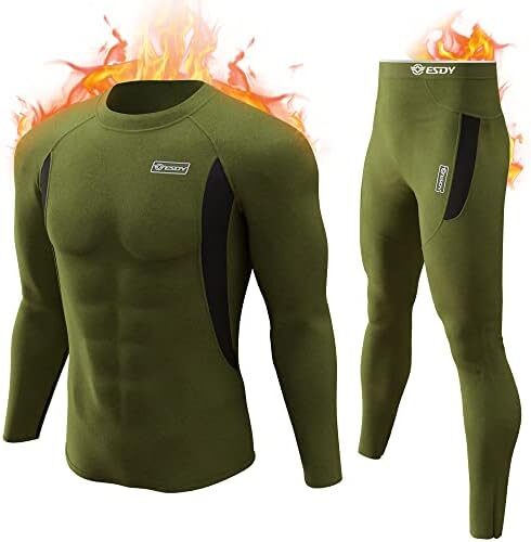 romision Thermal Underwear for Men Long Johns Fleece Lined Hunting Gear Bottom Top Set Base Layer for Cold Weather XS-4XL
