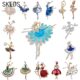 SKEDS Exquisite Crystal Ballet Dancer Brooches Jewelry Pins For Lady Elegant Women’s Brooch Pin Decorative Suit Clothing Badges