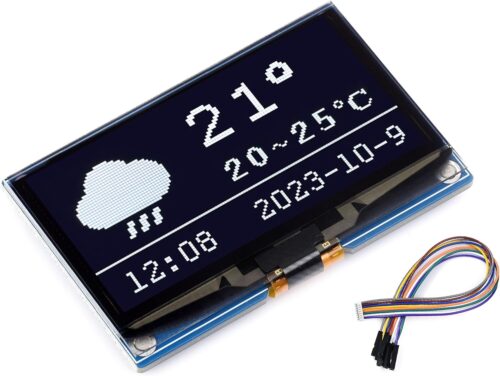 waveshare 2.42inch OLED Display Module 128×64 Resolution for Raspberry Pi/forArduino/STM32/ESP32/Jetson Nano, with SSD1309 Driver Chip SPI / I2C Communication 3.3V / 5V, White Display Color